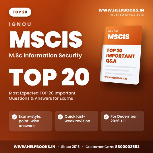IGNOU MSCIS TOP 20 Important Questions PDF - helpbooks.in