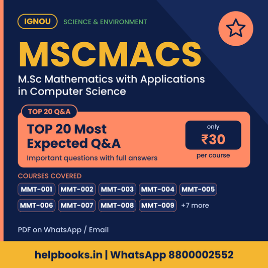 IGNOU MSCMACS TOP 20 Important Questions with Answers - M.Sc Mathematics with Applications in Computer Science