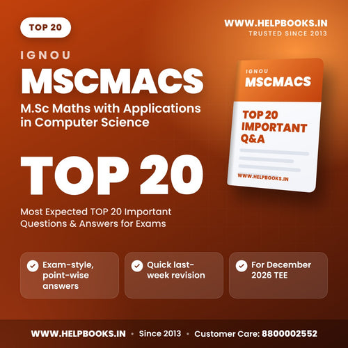 IGNOU MSCMACS TOP 20 Important Questions PDF - helpbooks.in