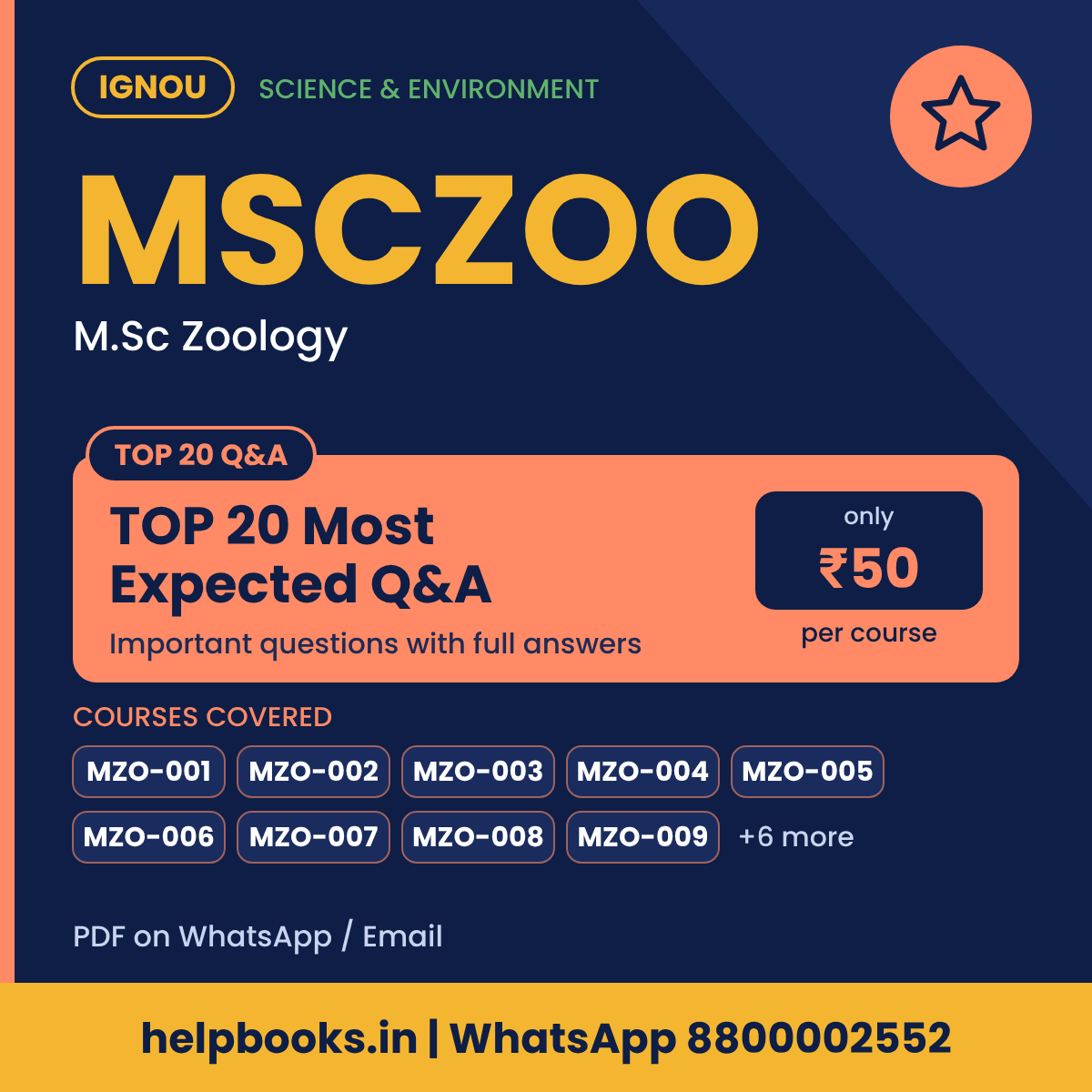 IGNOU MSCZOO TOP 20 Important Questions with Answers - M.Sc Zoology