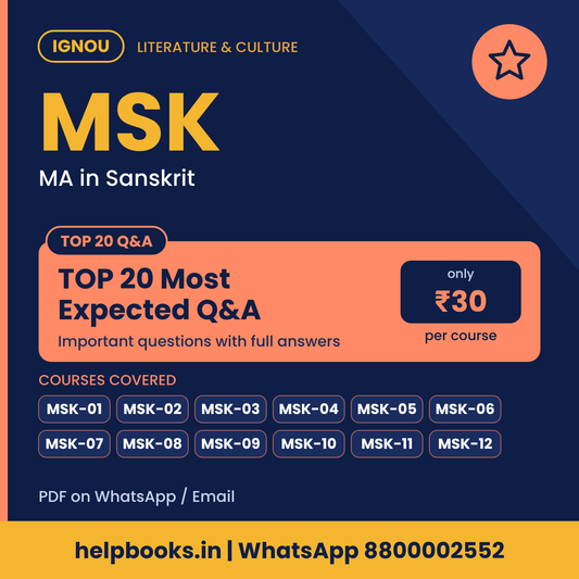IGNOU MSK TOP 20 Important Questions with Answers - MA in Sanskrit