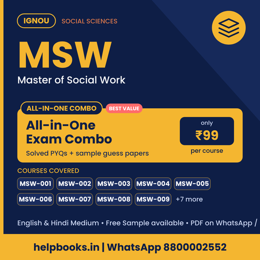 IGNOU MSW All-in-One Exam Combo - Master of Social Work