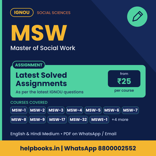 IGNOU MSW Latest Solved Assignments - Master of Social Work