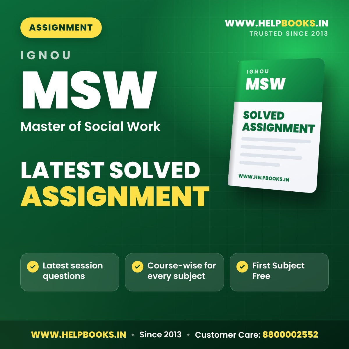 IGNOU MSW Solved Assignment PDF - helpbooks.in