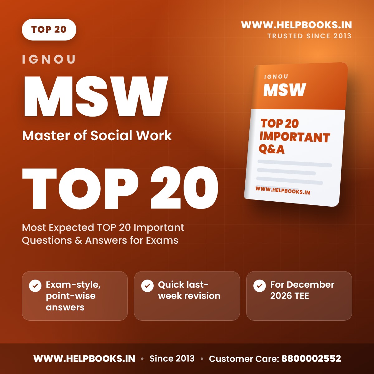 IGNOU MSW TOP 20 Important Questions PDF - helpbooks.in