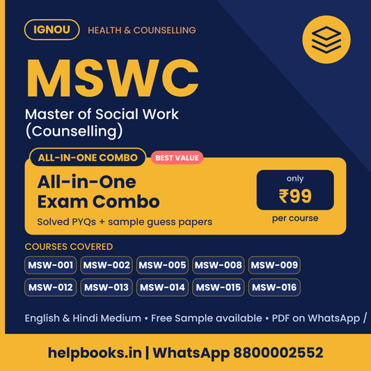 IGNOU MSWC All-in-One Exam Combo - Master of Social Work (Counselling)