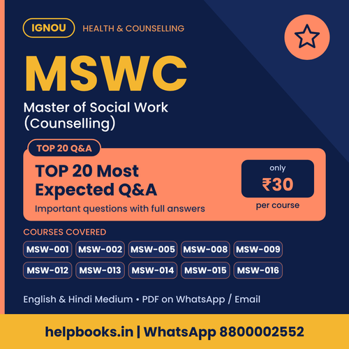 IGNOU MSWC TOP 20 Important Questions with Answers - Master of Social Work (Counselling)