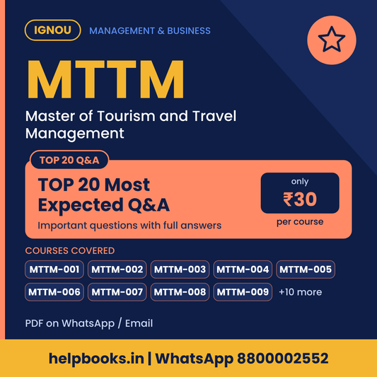 IGNOU MTTM TOP 20 Important Questions with Answers - Master of Tourism and Travel Management