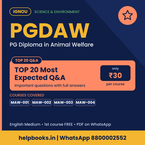 IGNOU PGDAW TOP 20 Important Questions with Answers - PG Diploma in Animal Welfare