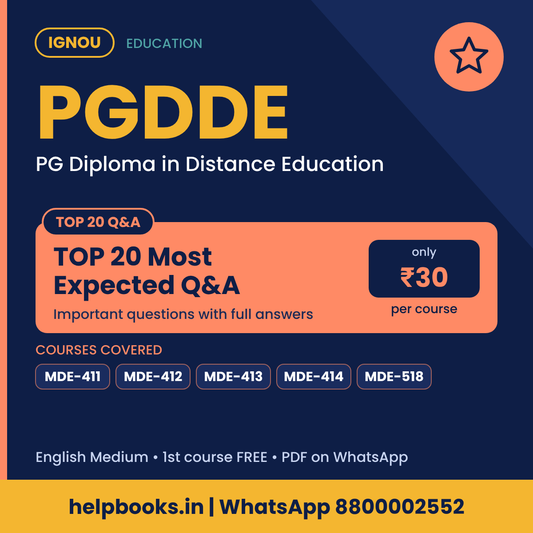IGNOU PGDDE TOP 20 Important Questions with Answers - PG Diploma in Distance Education