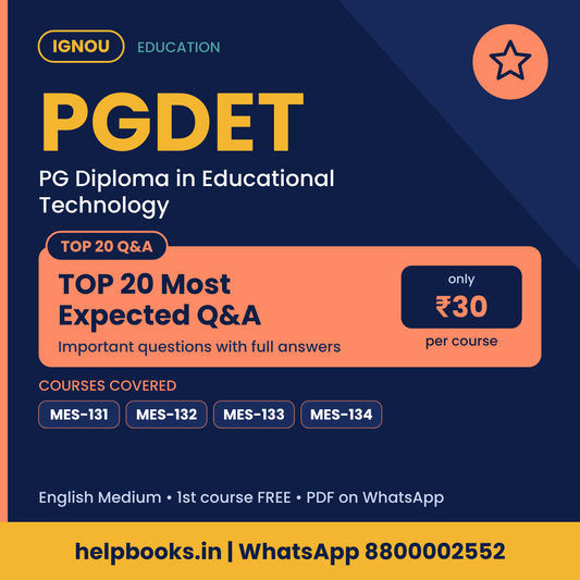 IGNOU PGDET TOP 20 Important Questions with Answers - PG Diploma in Educational Technology