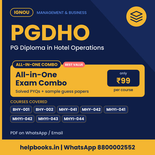 IGNOU PGDHO All-in-One Exam Combo - PG Diploma in Hotel Operations