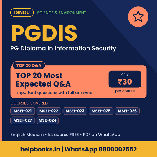 IGNOU PGDIS TOP 20 Important Questions with Answers - PG Diploma in Information Security
