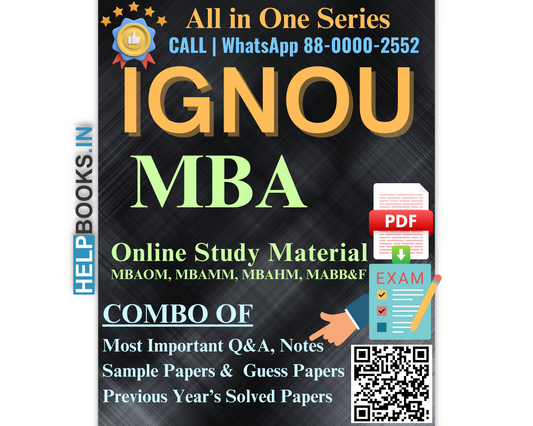 IGNOU MBA All in One Online Study Material, Combo of Previous Years Solved Papers, Most Important Q&A, Notes, Sample Papers & Guess Papers.