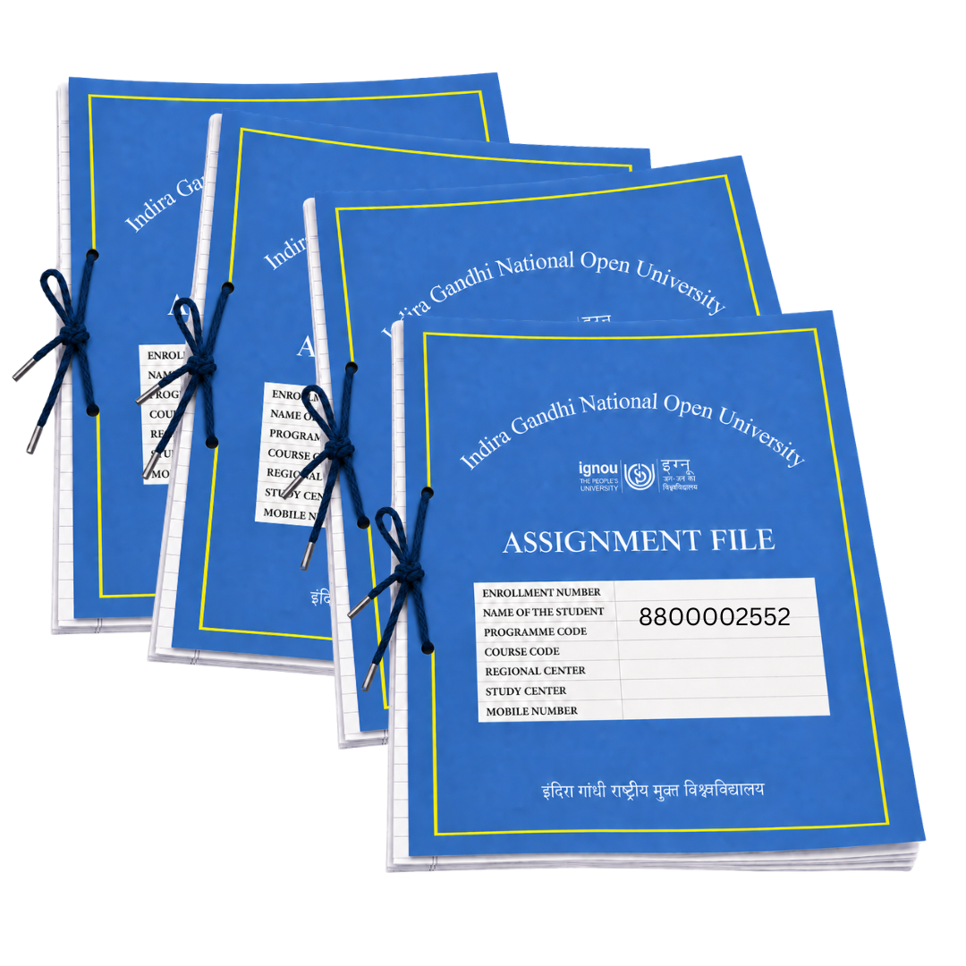 IGNOU Assignment File Kit with Front Page, ID Card Print & 30 High-Quality Assignment Sheets