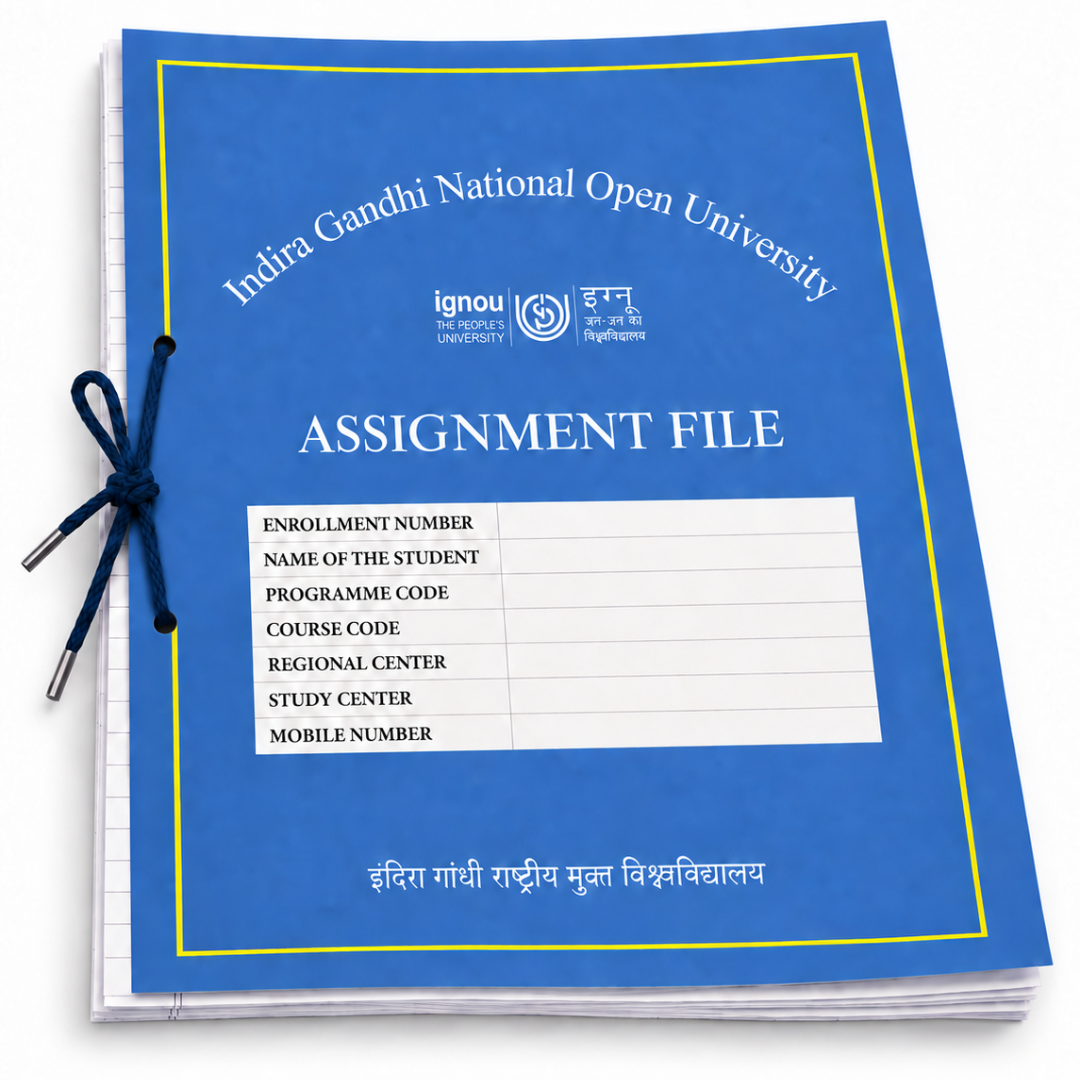 IGNOU Assignment File Kit with Front Page, ID Card Print & 30 High-Quality Assignment Sheets