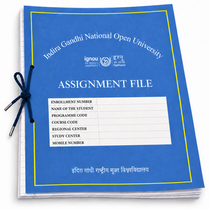 IGNOU Assignment File Kit with Front Page, ID Card Print & 30 High-Quality Assignment Sheets