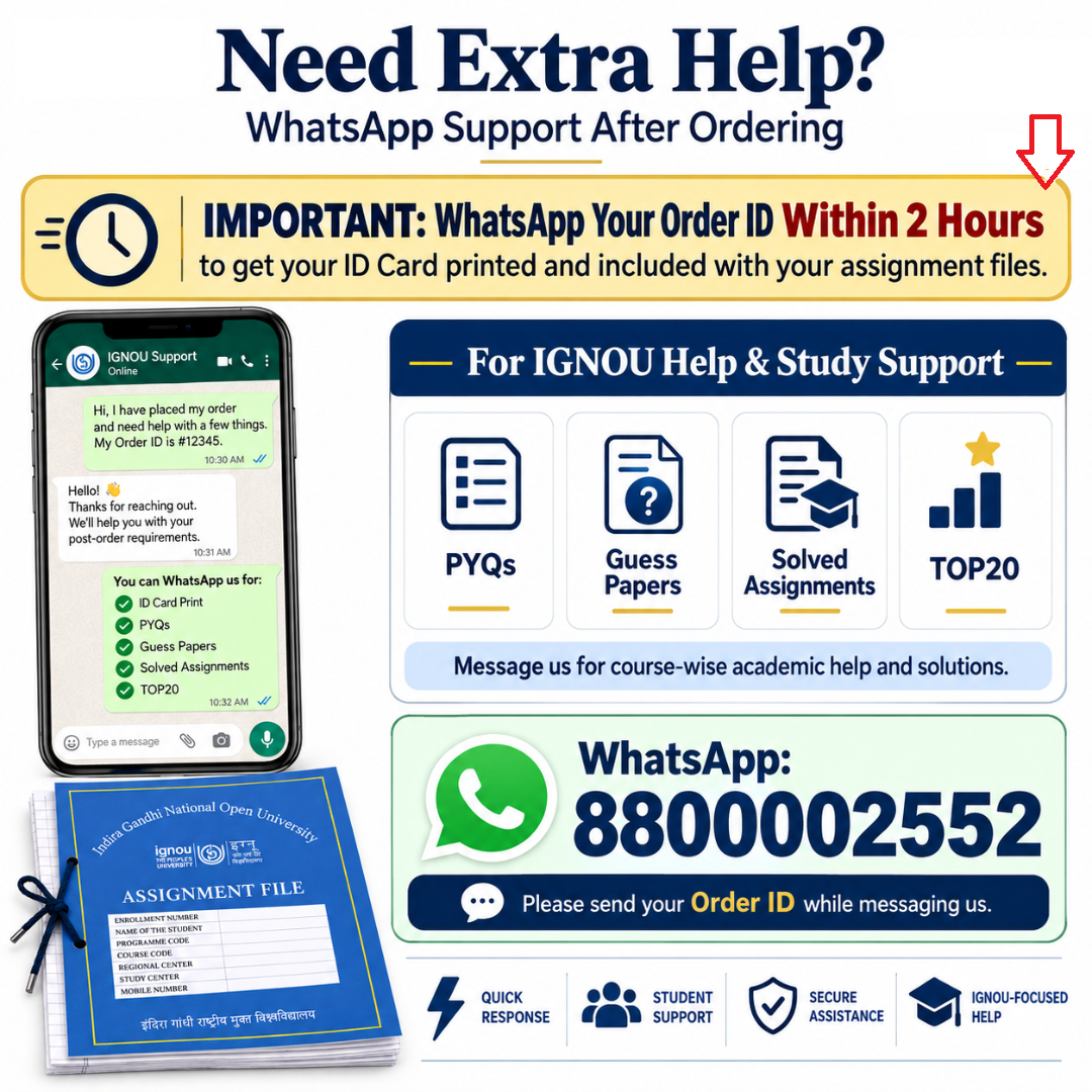 IGNOU Assignment File Kit with Front Page, ID Card Print & 30 High-Quality Assignment Sheets