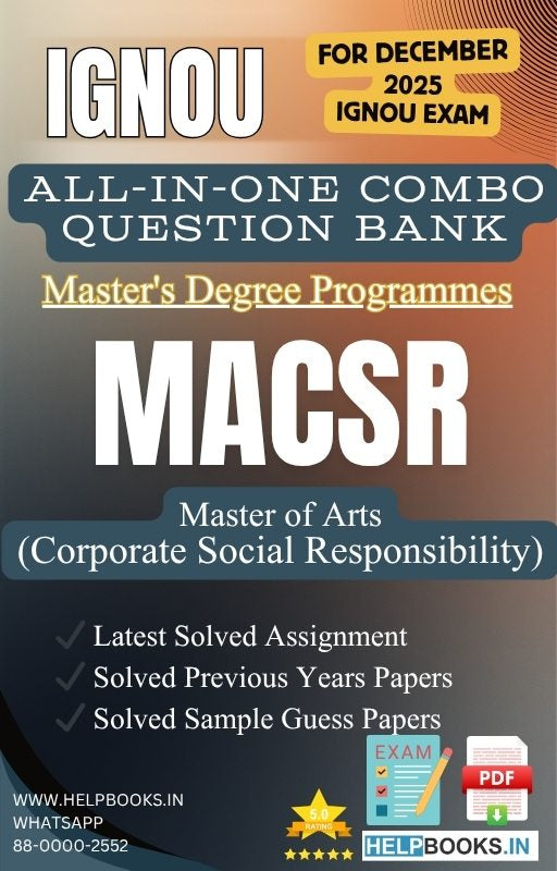 MA Corporate Social Responsibility – MACSR All-in-One Combo | IGNOU Exam Study Pack with Solved PYQs, Exam Guess Papers & Assignments