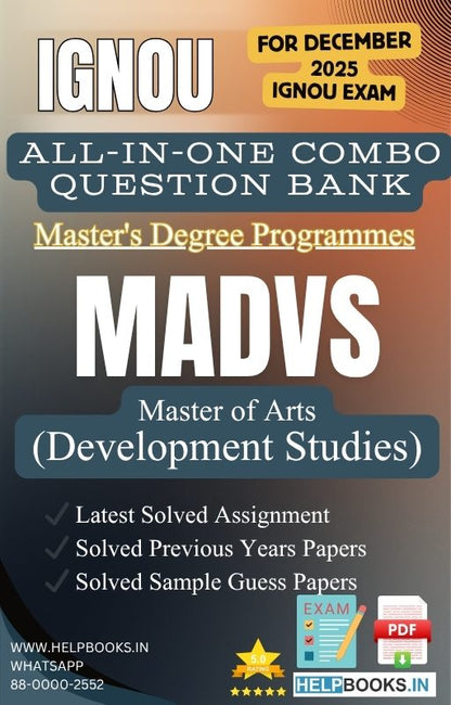 MA Development Studies – MADVS All-in-One Combo | IGNOU Exam Study Pack with Solved PYQs, Exam Guess Papers & Assignments