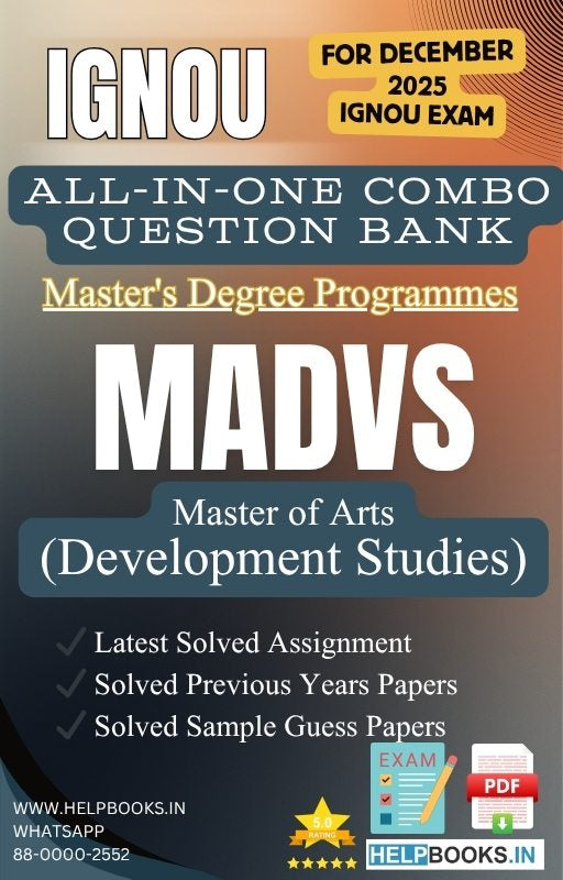 MA Development Studies – MADVS All-in-One Combo | IGNOU Exam Study Pack with Solved PYQs, Exam Guess Papers & Assignments