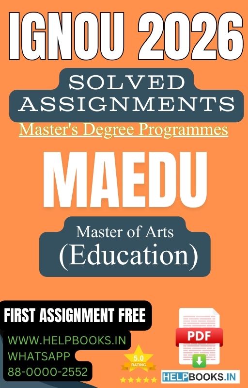 IGNOU MA in Education-MAEDU Solved Assignment 2026
