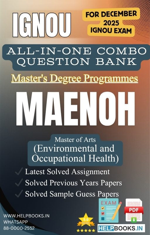 MA Environmental and Occupational Health – MAENOH All-in-One Combo | IGNOU Exam Study Pack with Solved PYQs, Exam Guess Papers & Assignments