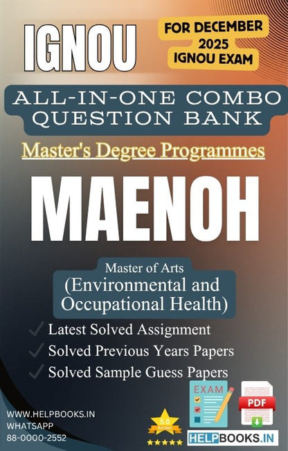 MA Environmental and Occupational Health – MAENOH All-in-One Combo | IGNOU Exam Study Pack with Solved PYQs, Exam Guess Papers & Assignments