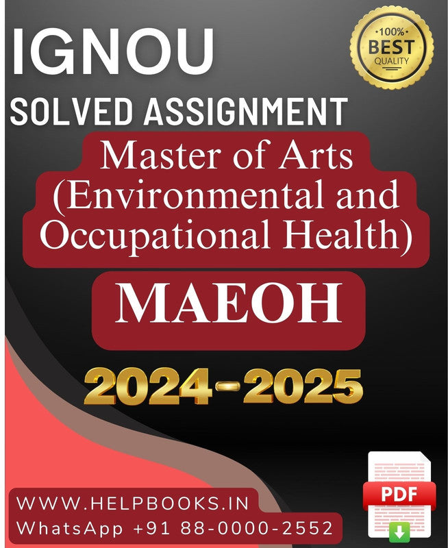 IGNOU MA in Environmental and Occupational Health-MAEOH Solved Assignment 2024-2025