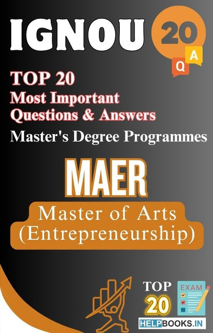 Master of Arts (Entrepreneurship) (MAER) | TOP20 Most Expected Important Questions with Answers for IGNOU Exam