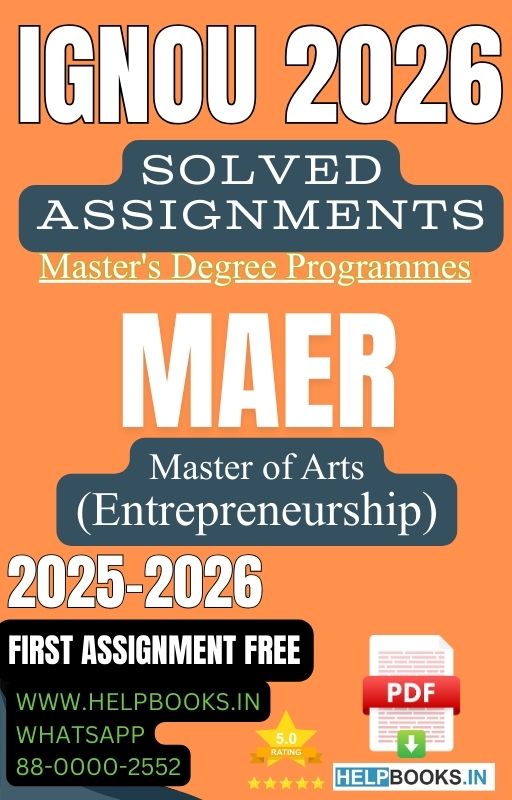 IGNOU MA in Entrepreneurship-MAER Solved Assignment 2026