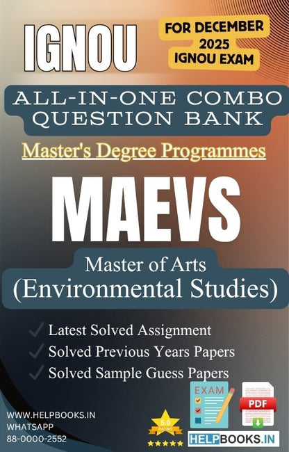 MA Environmental Studies – MAEVS All-in-One Combo | IGNOU Exam Study Pack with Solved PYQs, Exam Guess Papers & Assignments