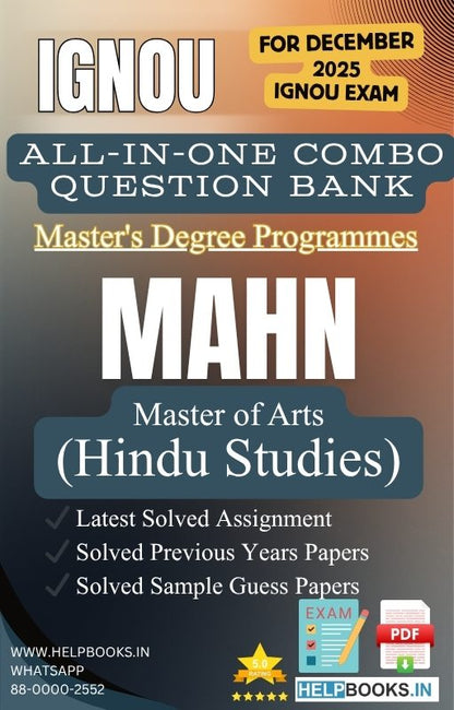MA Hindu Studies – MAHN All-in-One Combo | IGNOU Exam Study Pack with Solved PYQs, Exam Guess Papers & Assignments