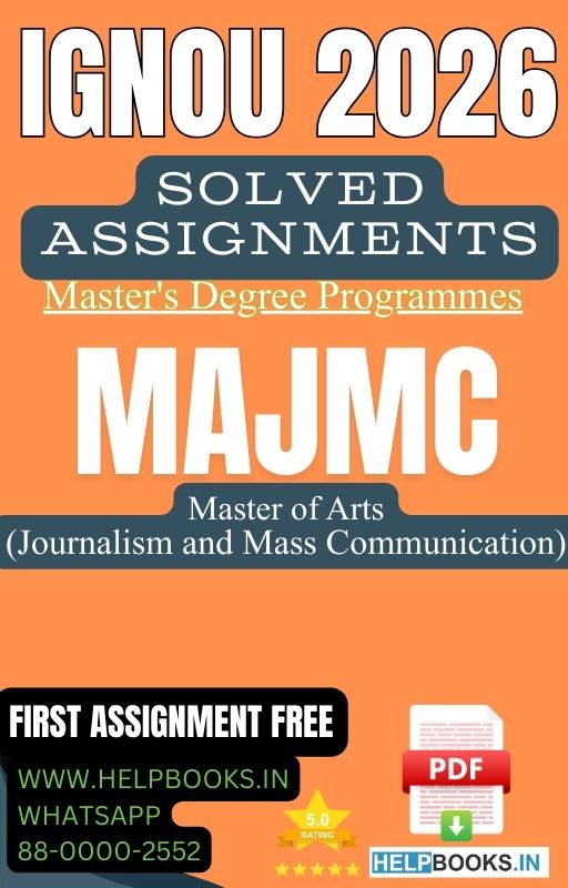 IGNOU MA in Journalism and Mass Communication-MAJMC Solved Assignment 2026