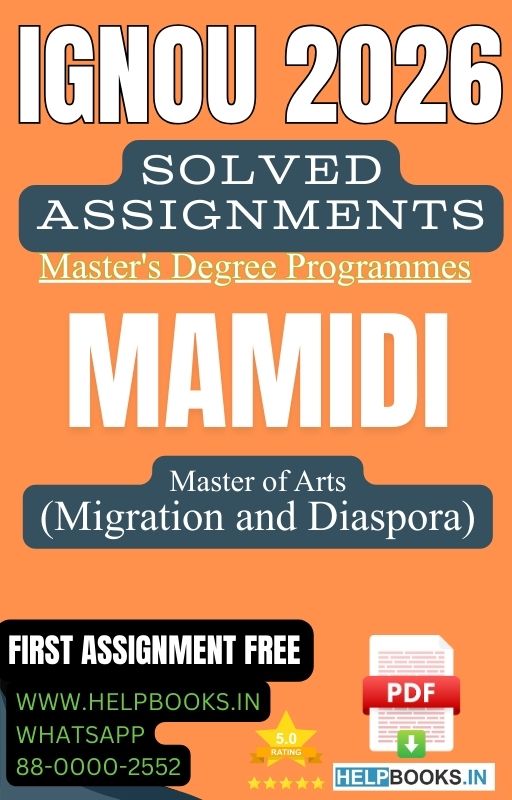 IGNOU Master of Arts Migration and Diaspora-MAMIDI Solved Assignment 2026