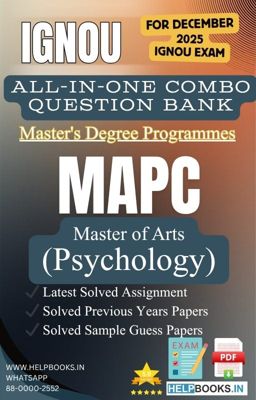 MA Psychology – MAPC All-in-One Combo | IGNOU Exam Study Pack with Solved PYQs, Exam Guess Papers & Assignments