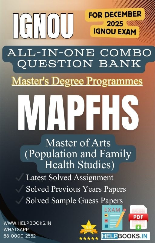 MA Population and Family Health Studies – MAPFHS All-in-One Combo | IGNOU Exam Study Pack with Solved PYQs, Exam Guess Papers & Assignments
