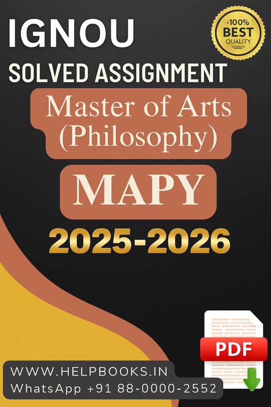 2025–2026 | IGNOU MAPY Solved Assignments-MA in Philosophy