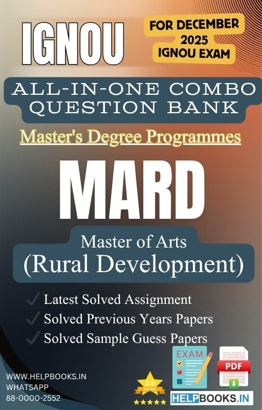 MA Rural Development – MARD All-in-One Combo | IGNOU Exam Study Pack with Solved PYQs, Exam Guess Papers & Assignments