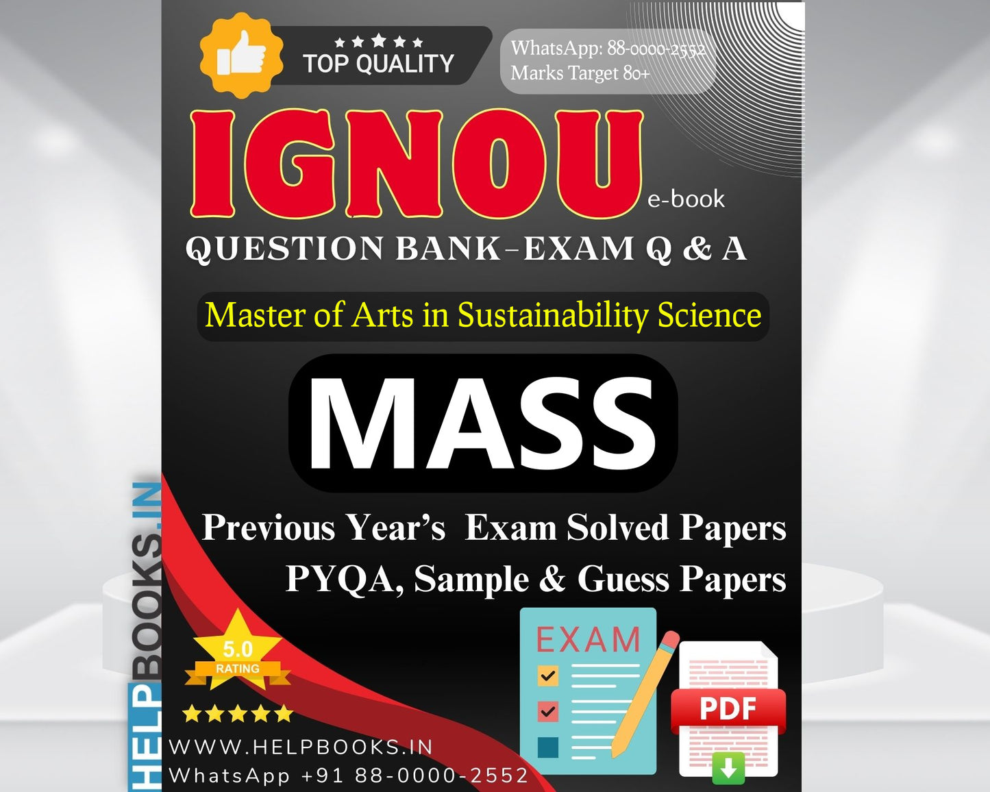 MASS IGNOU Exam Combo of 10 Solved Papers: 5 Previous Years' Solved Papers &amp; 5 Sample Guess Papers for Master of Arts Sustainability Science