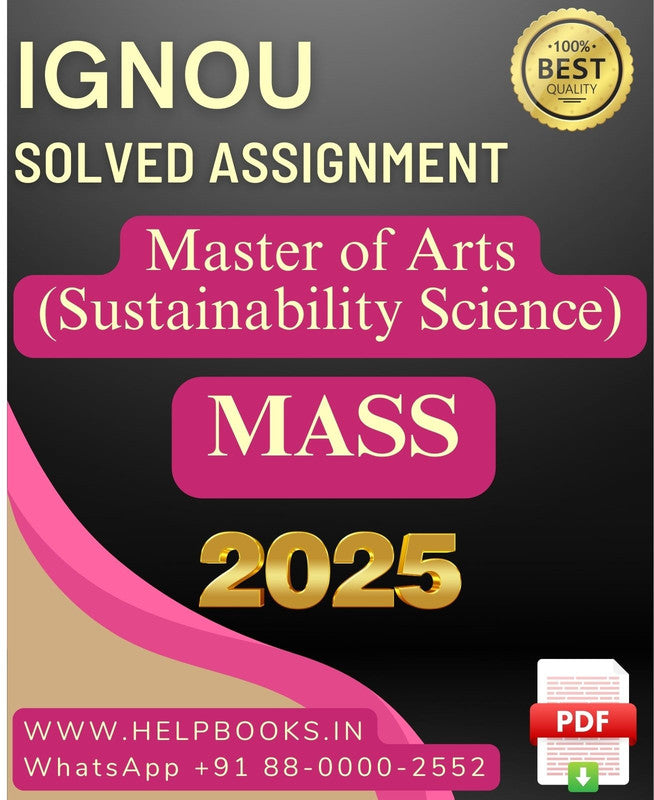 IGNOU MA in Sustainability Science-MASS Solved Assignment 2025