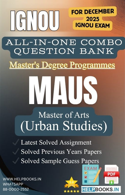 MA Urban Studies – MAUS All-in-One Combo | IGNOU Exam Study Pack with Solved PYQs, Exam Guess Papers & Assignments
