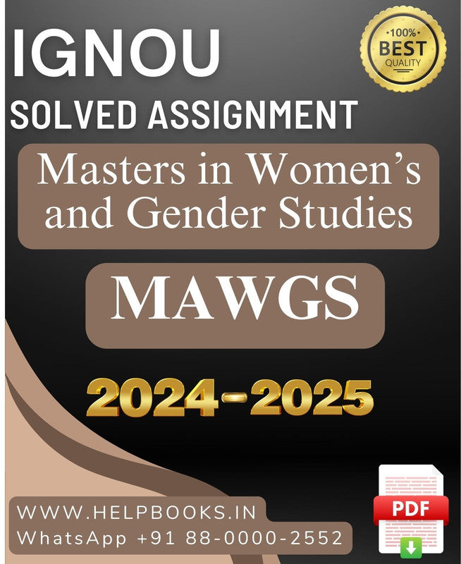 IGNOU Masters in Women’s and Gender Studies-MAWGS Solved Assignment 2024-2025