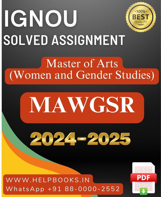 IGNOU MA in Women and Gender Studies-MAWGSR Solved Assignment 2024-2025