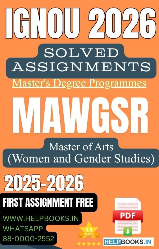 IGNOU MA Women and Gender Studies-MAWGSR Solved Assignment 2026