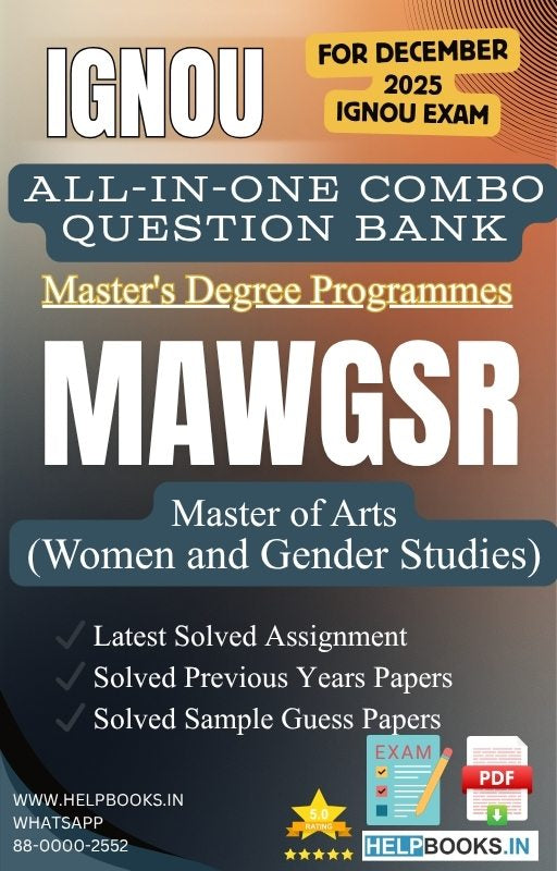 MA Women and Gender Studies – MAWGSR All-in-One Combo | IGNOU Exam Study Pack with Solved PYQs, Exam Guess Papers & Assignments