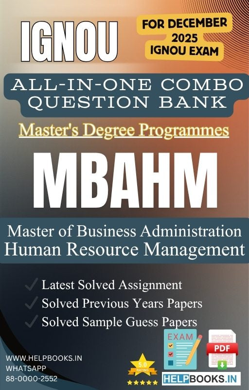 MBA Human Resource Management – MBAHM All-in-One Combo | IGNOU Exam Study Pack with Solved PYQs, Exam Guess Papers & Assignments