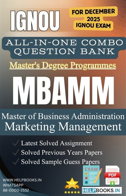 MBA Marketing Management – MBAMM All-in-One Combo | IGNOU Exam Study Pack with Solved PYQs, Exam Guess Papers & Assignments