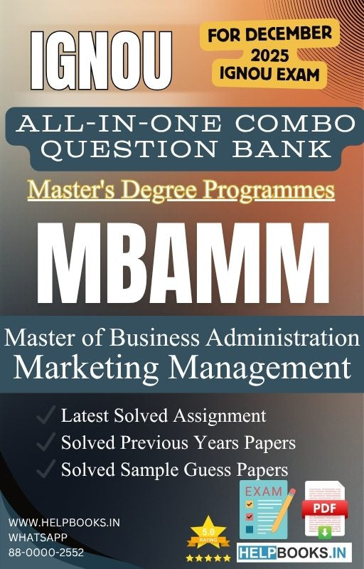 MBA Marketing Management – MBAMM All-in-One Combo | IGNOU Exam Study Pack with Solved PYQs, Exam Guess Papers & Assignments
