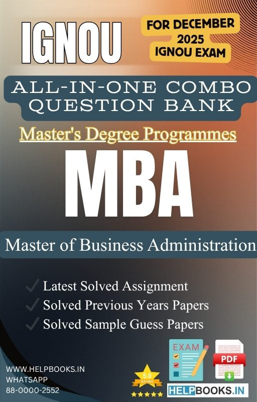 Master of Business Administration – MBA All-in-One Combo | IGNOU Exam Study Pack with Solved PYQs, Exam Guess Papers & Assignments